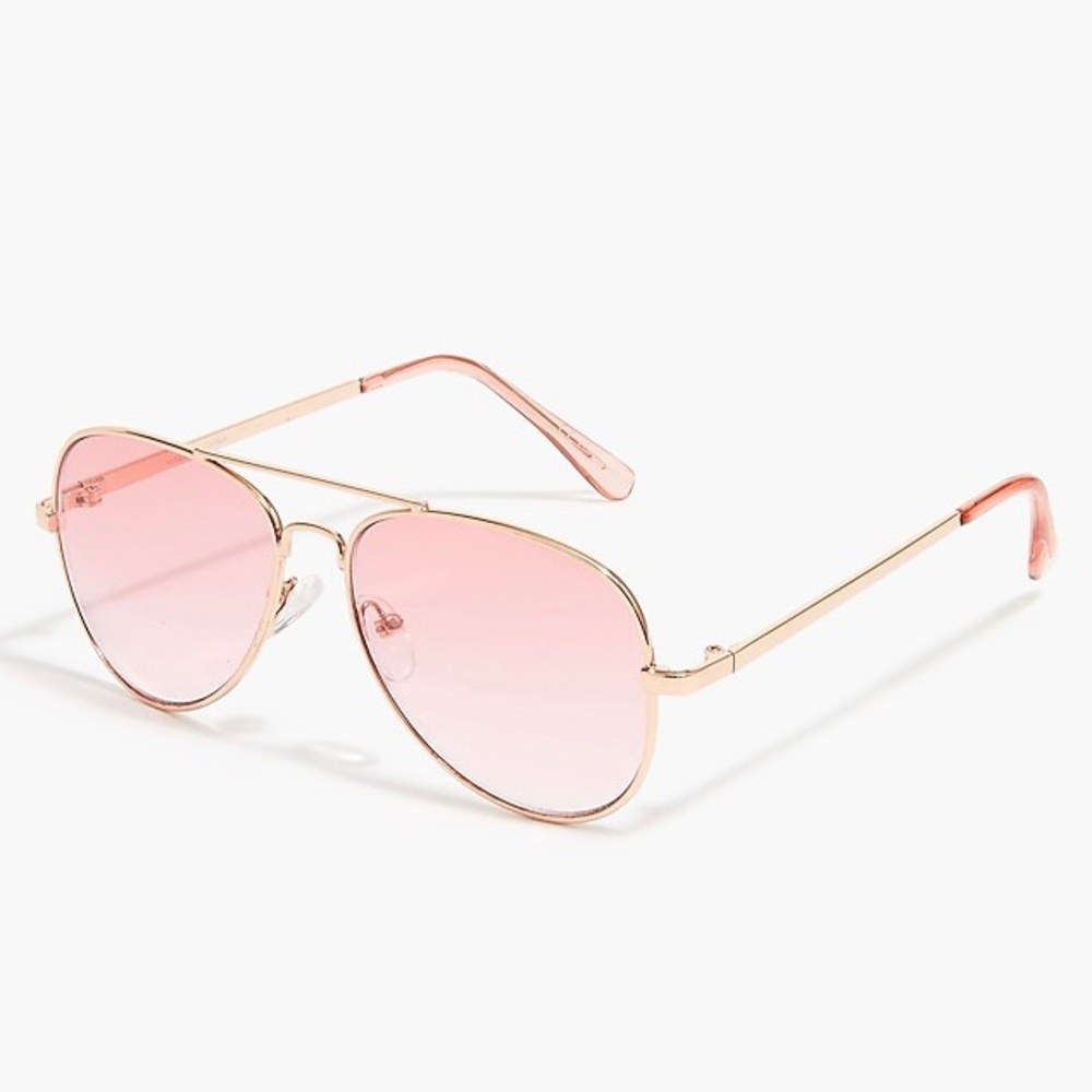 J. CREW Kids Sunglasses Unisex Aviator Metal Rosegold Frame Pink Gradient Lenses